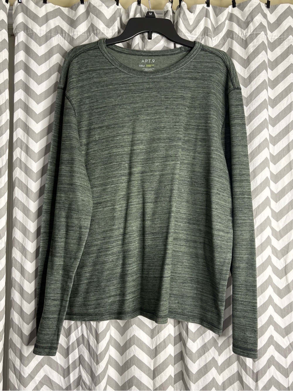 Apt. 9 Heathered Forest Green Long-Sleeve Crewneck Shirt